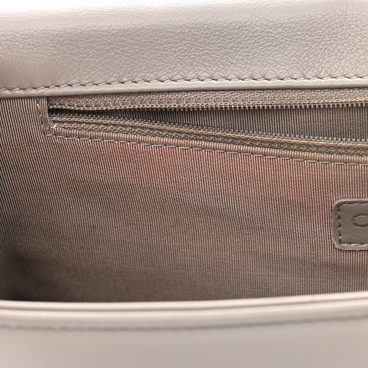 Chanel Calfskin Ombre Quilted Large Boy Flap Grey Beige 11 of 20