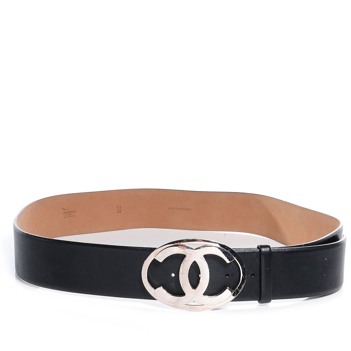 Leather CC Logo Belt 95 38 Black