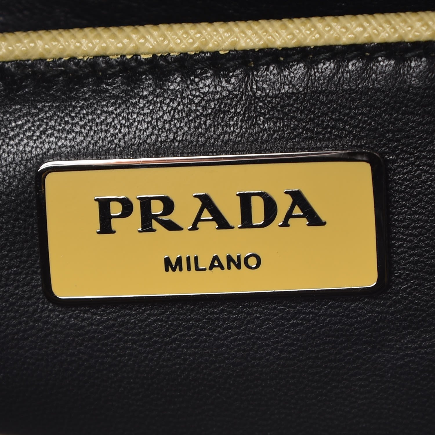 Prada Saffiano Studded Pyramid Bag Polline White 6 of 11