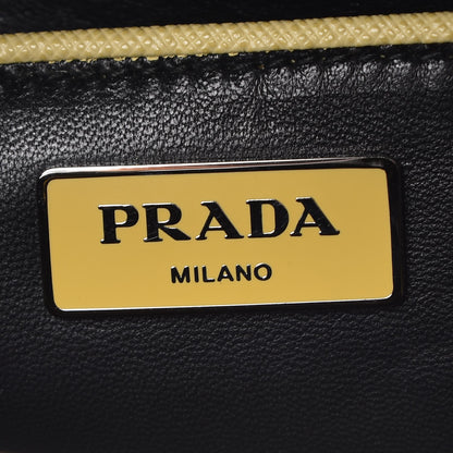 Prada Saffiano Studded Pyramid Bag Polline White 6 of 11
