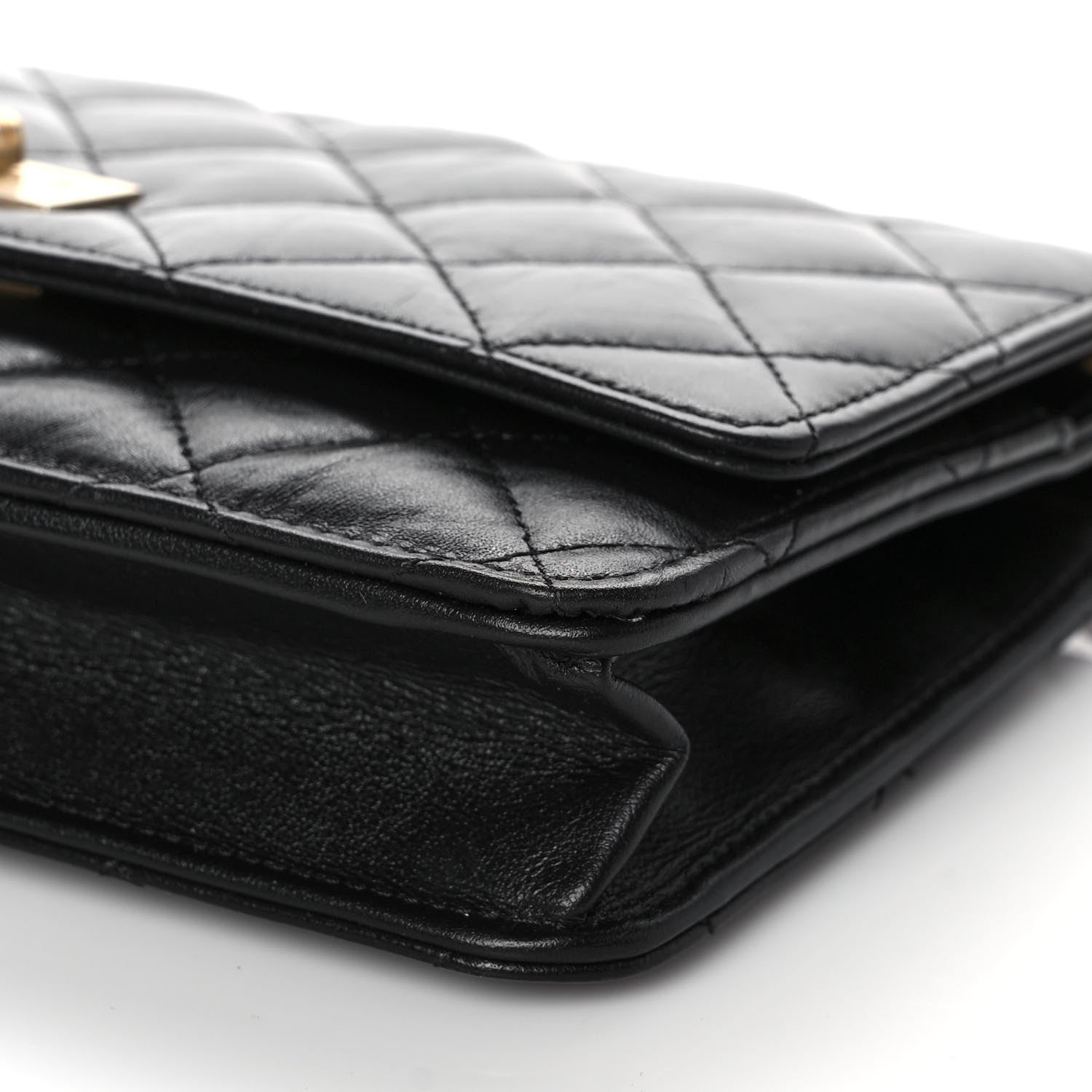 Chanel Aged Calfskin Quilted Reissue Wallet On Chain WOC Black 10 of 11