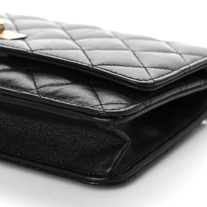 Chanel Aged Calfskin Quilted Reissue Wallet On Chain WOC Black 10 of 11
