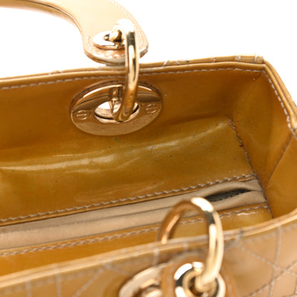 Christian Dior Patent Cannage Stitched Medium Lady Dior Dark Beige 18 of 23