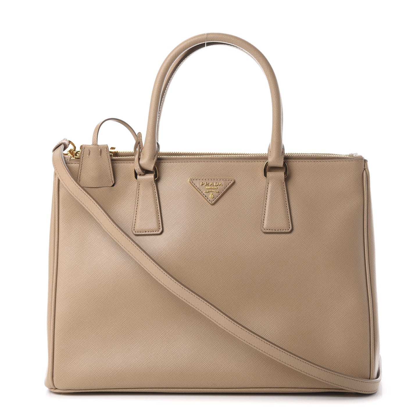 Saffiano Medium Galleria Double Zip Tote Sabbia