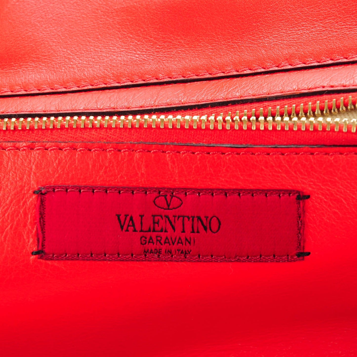 Vitello Small Rockstud Tote Deep Orange