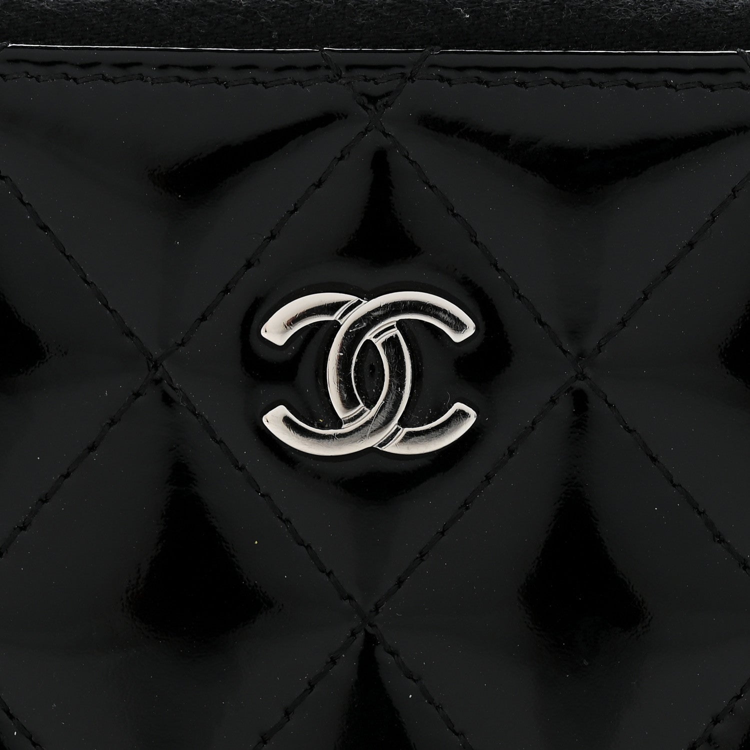 Chanel Patent Calfskin Quilted Zip Coin Purse Black 10 of 10