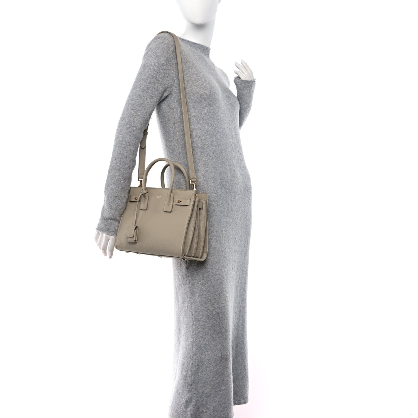 Grained Calfskin Baby Sac De Jour Beige