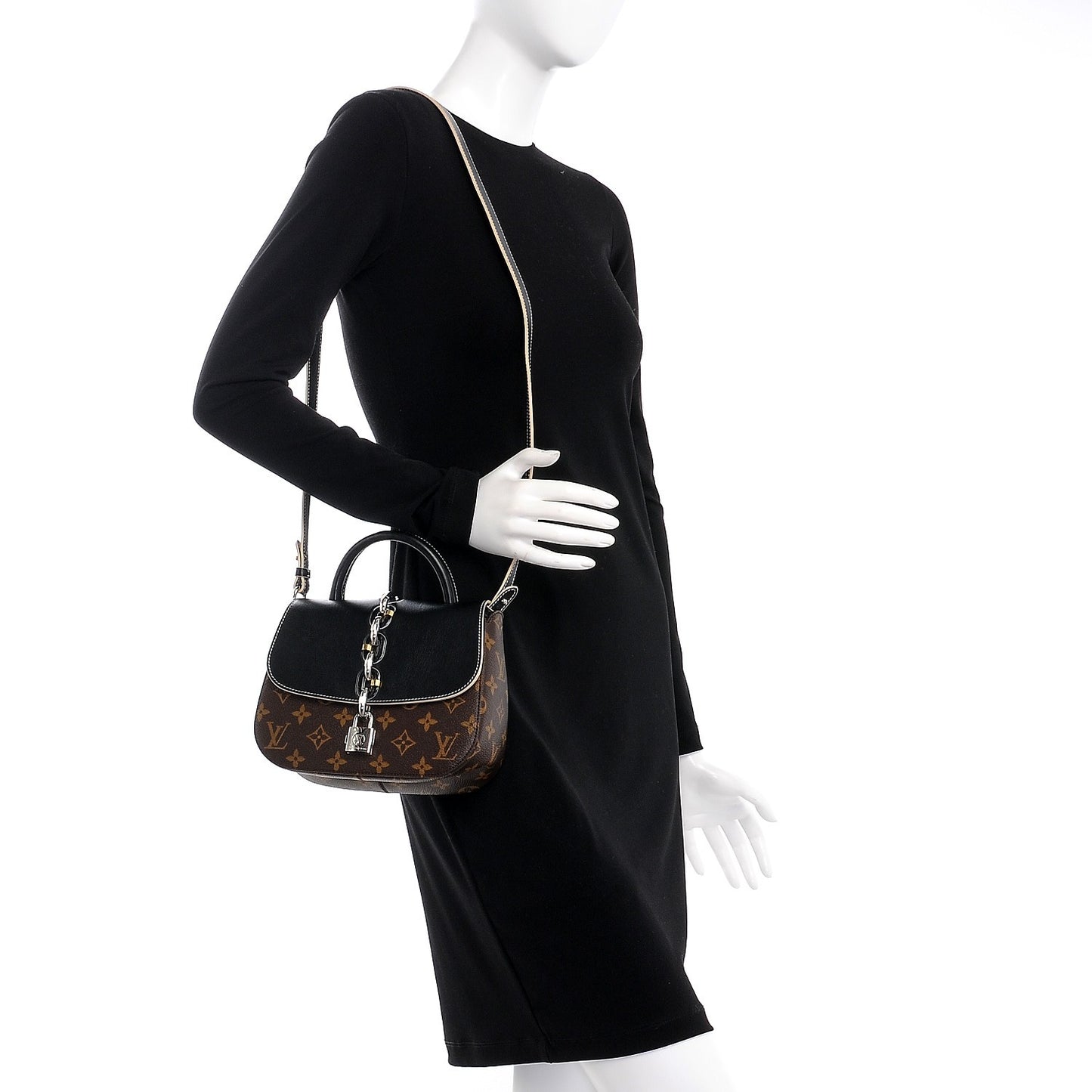 Calfskin Monogram Chain It Bag PM Black