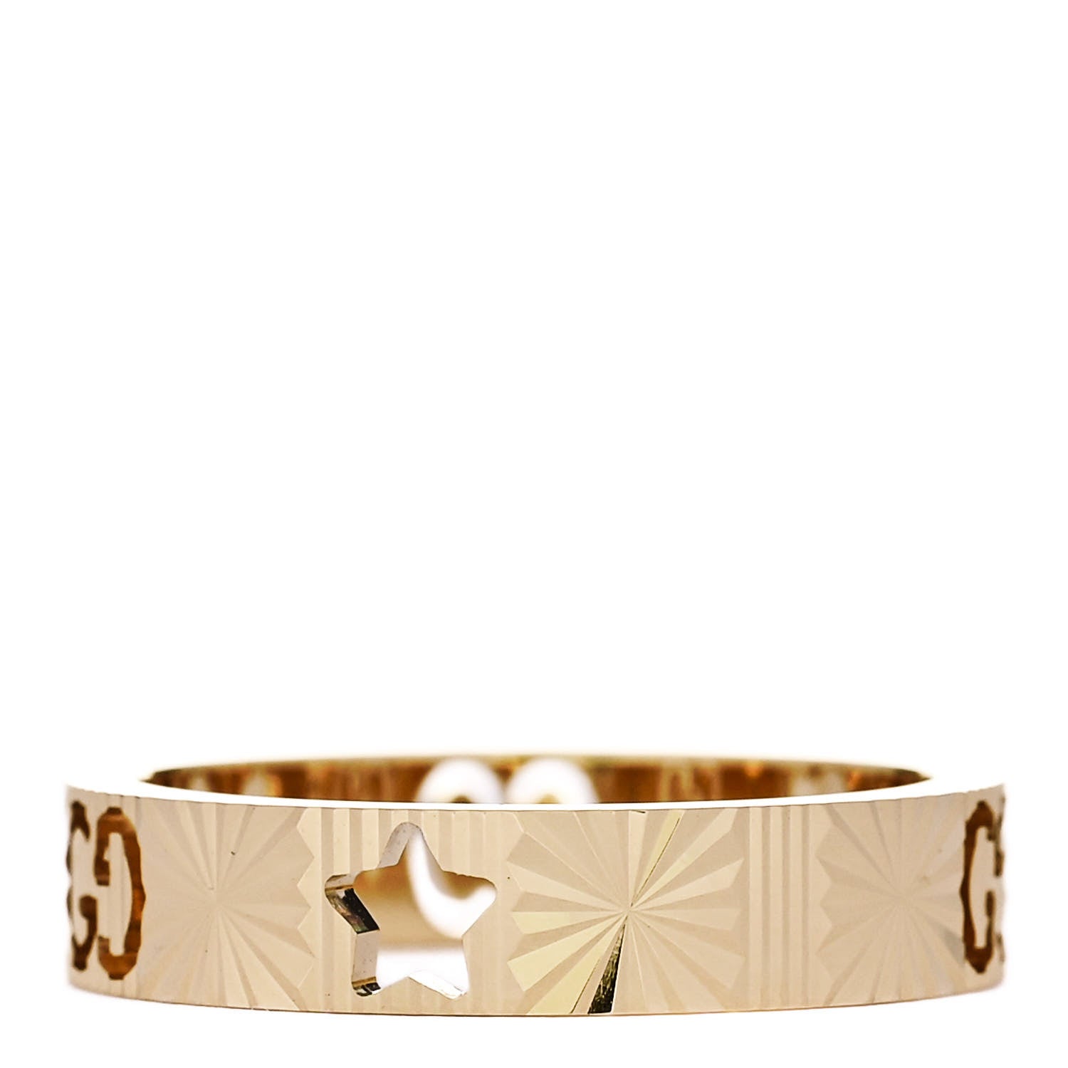 Gucci 18K Yellow Gold Icon Stars Band Ring 49 4.75 3 of 7