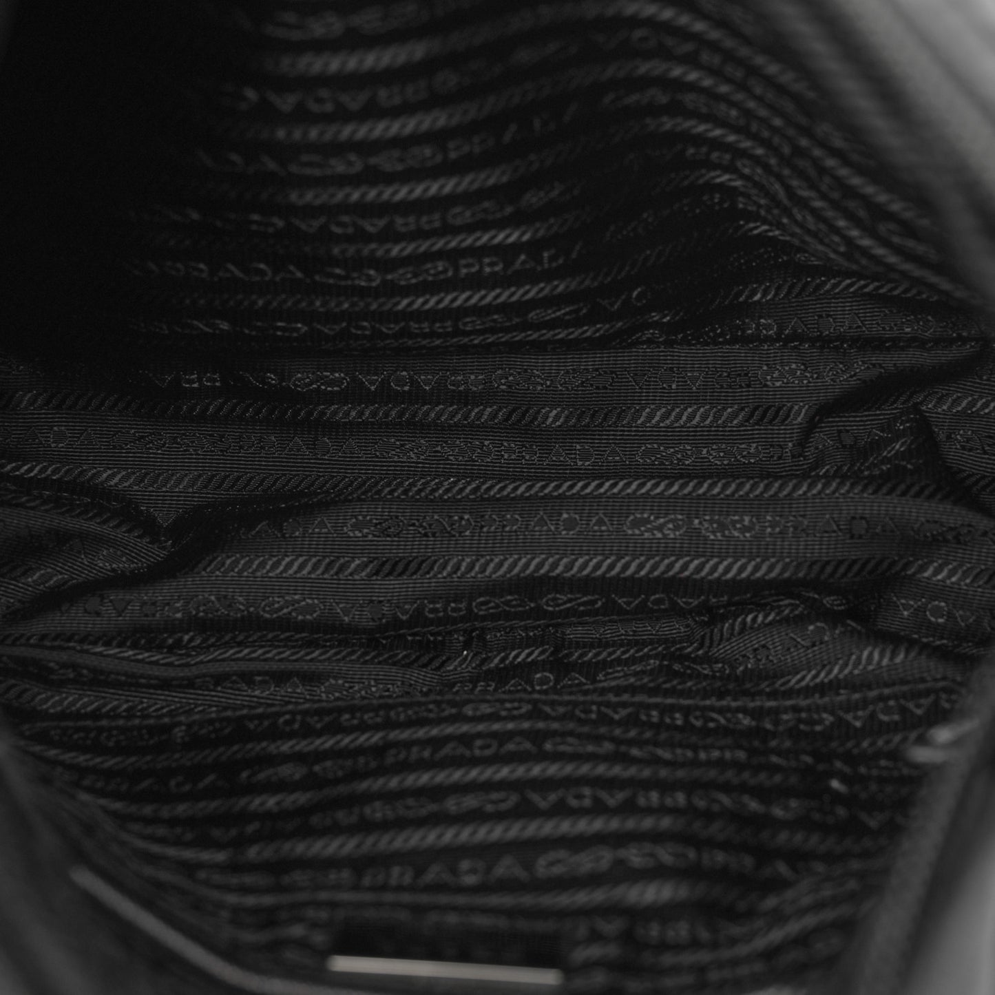 Re-Nylon Vela Saffiano Pocket Double Zip Messenger Bag Black