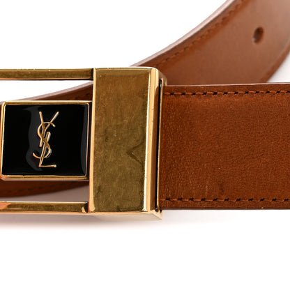 Saint Laurent Lacquered Calfskin La 66 Buckle Belt 85 34 Brown 7 of 7