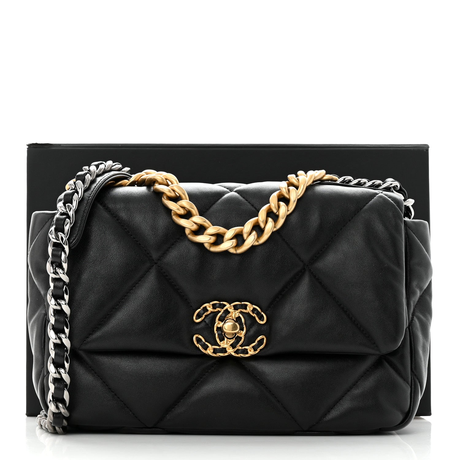 Chanel Goatskin Quilted Medium Chanel 19 Flap Black 11 of 11