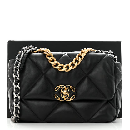 Chanel Goatskin Quilted Medium Chanel 19 Flap Black 11 of 11
