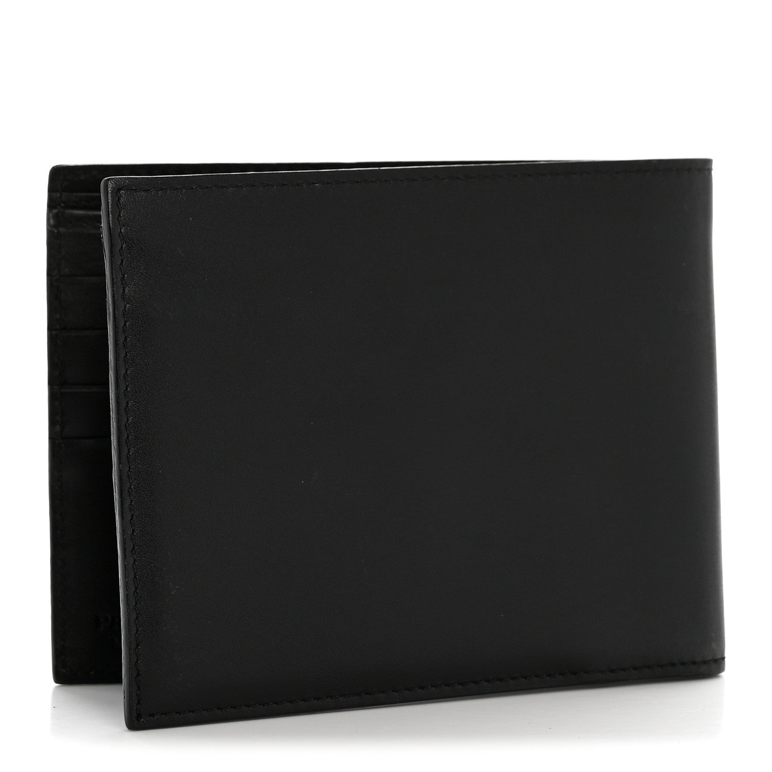 Prada Soft Calf Bi-Fold Wallet Black 3 of 10