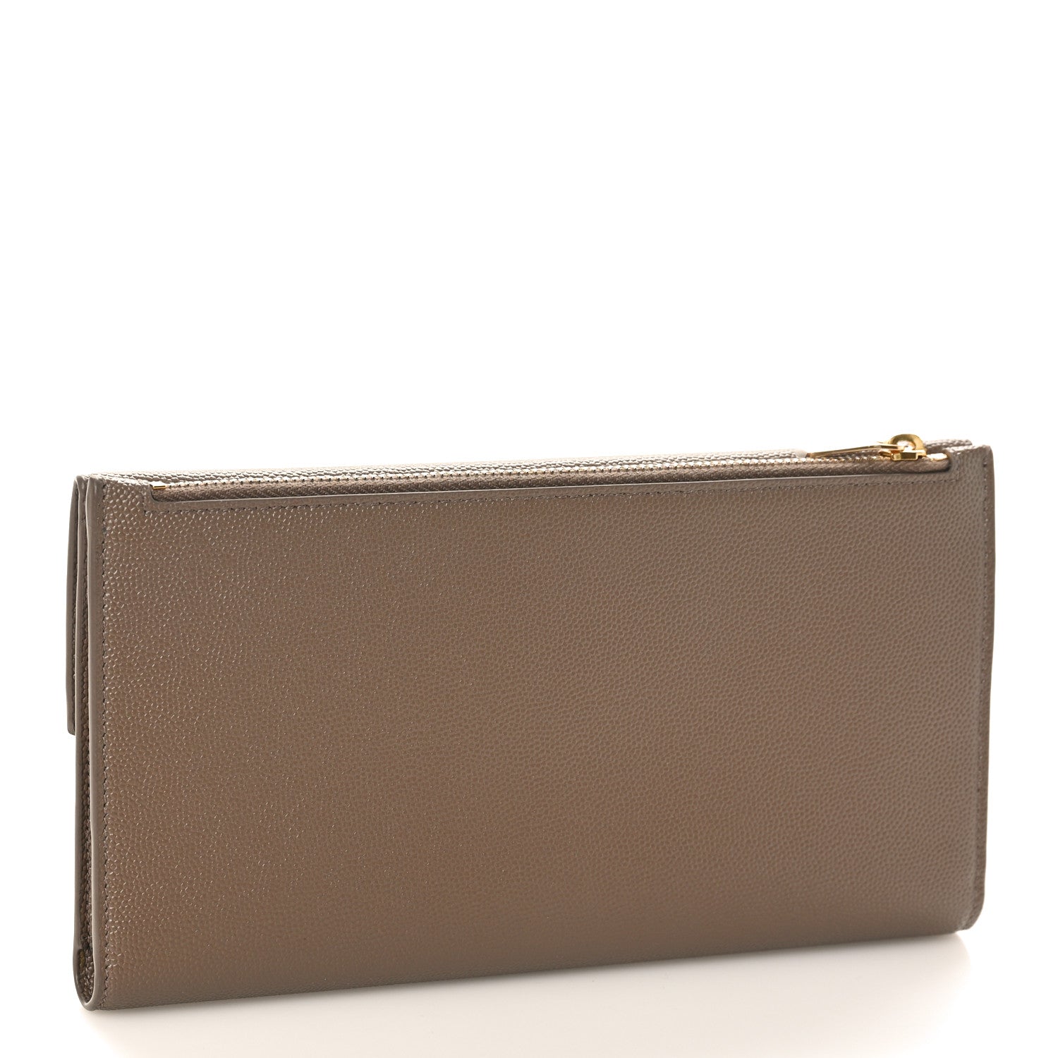 Saint Laurent Grain De Poudre Monogram Uptown Wallet Dark Beige 3 of 9