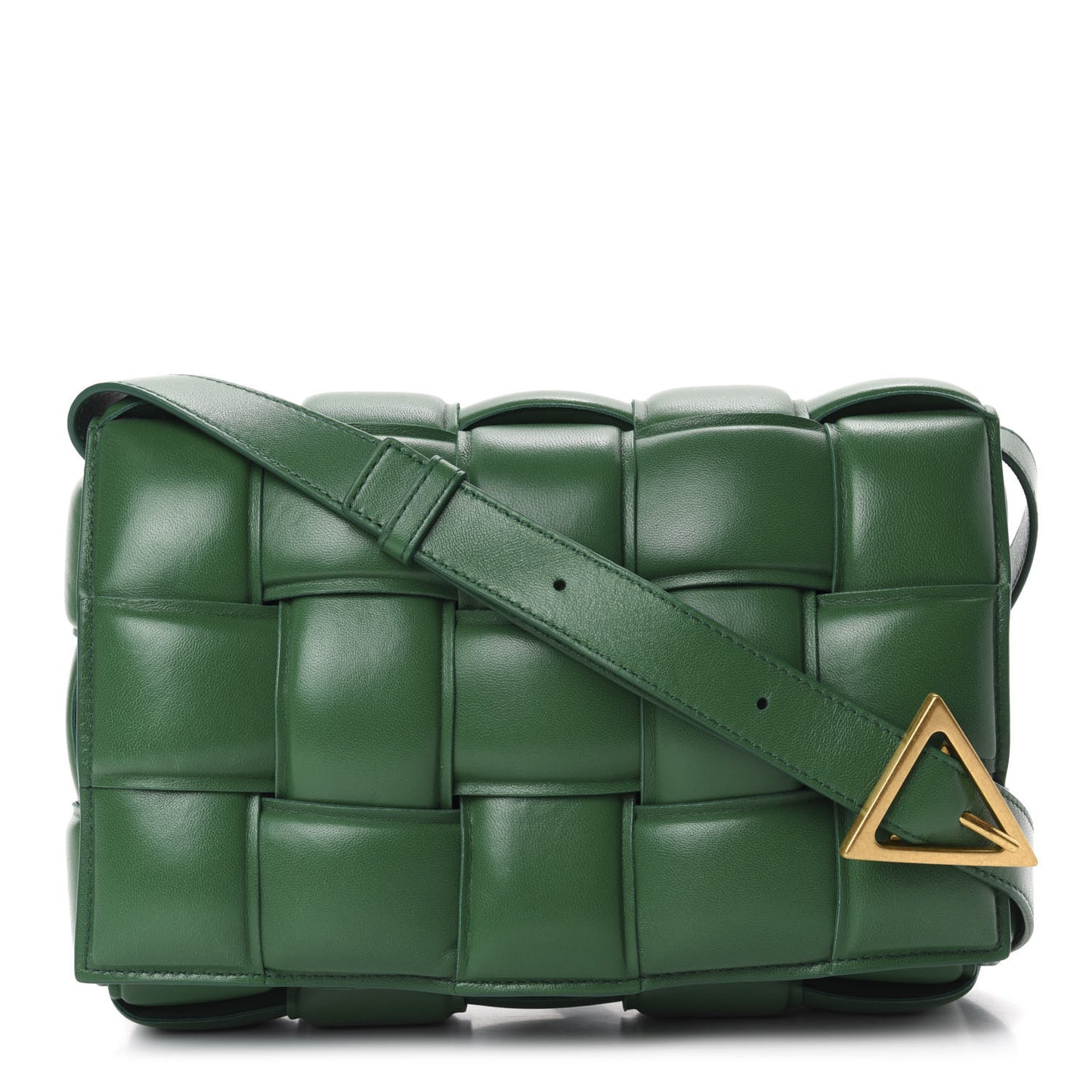 Nappa Maxi Intreccio Padded Cassette Crossbody Bag Racing Green