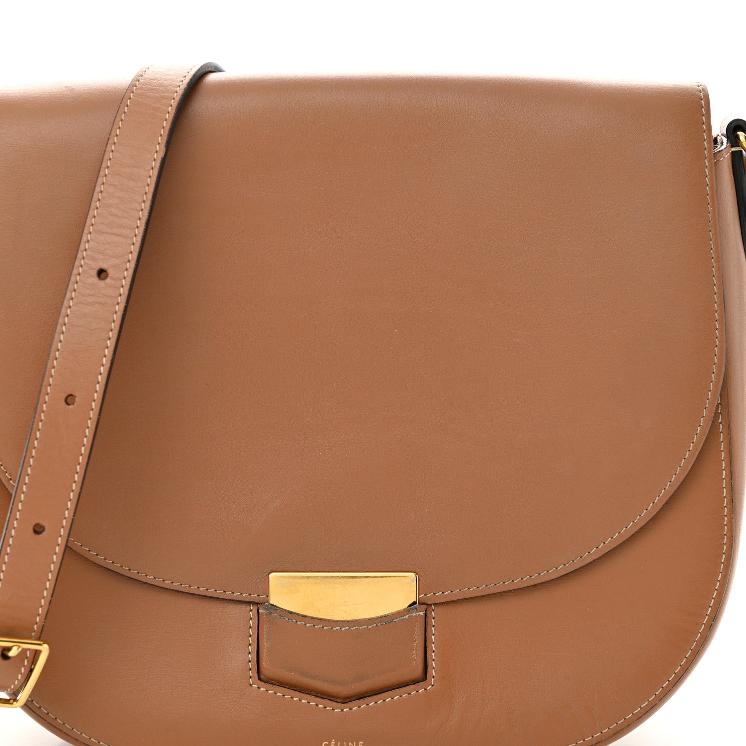 Celine Supersoft Calfskin Medium Trotteur Tan 8 of 17