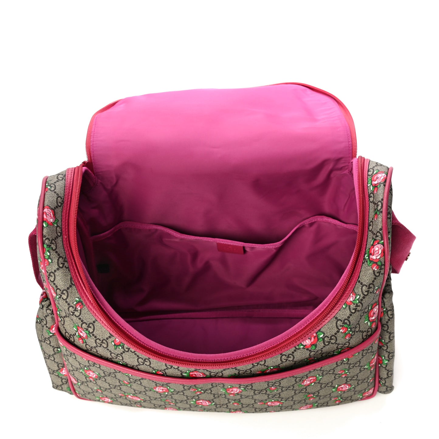 GG Supreme Monogram Rose Bud Diaper Bag Pink