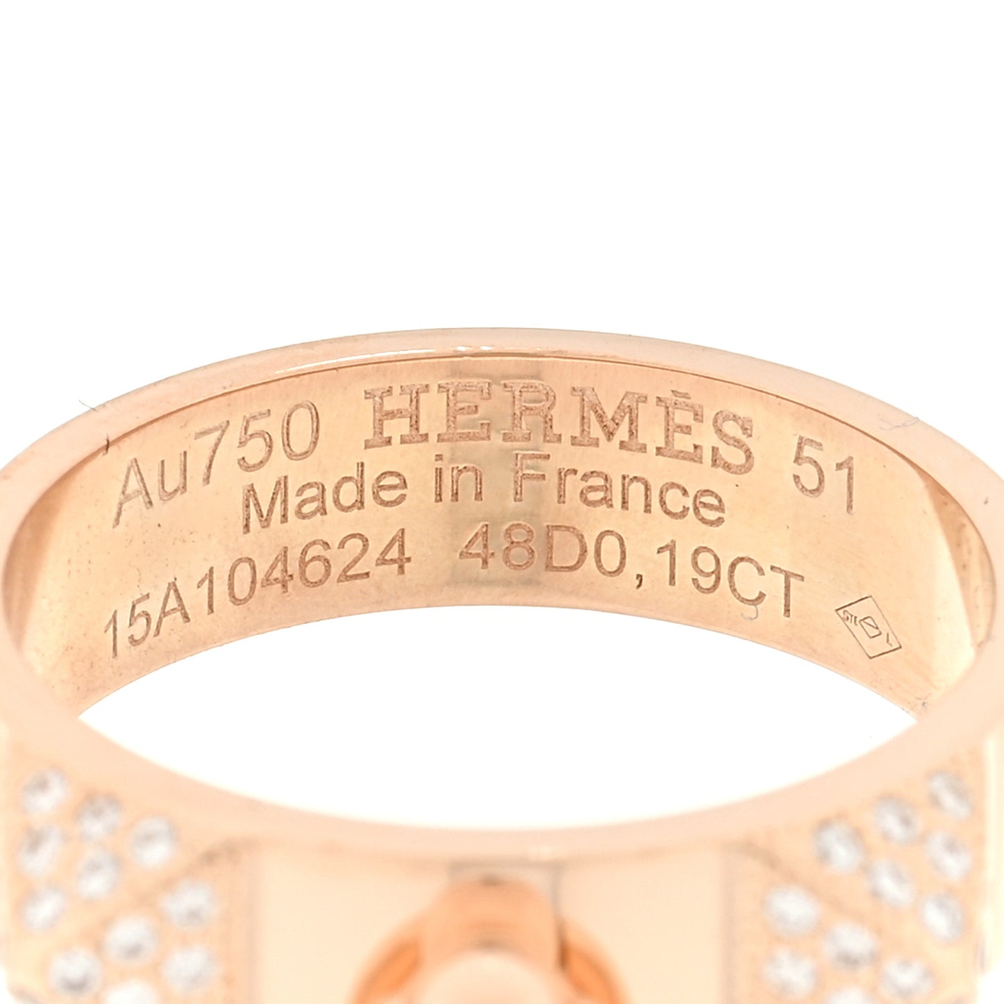 18K Rose Gold Diamond PM Collier de Chien Ring 51 5.75