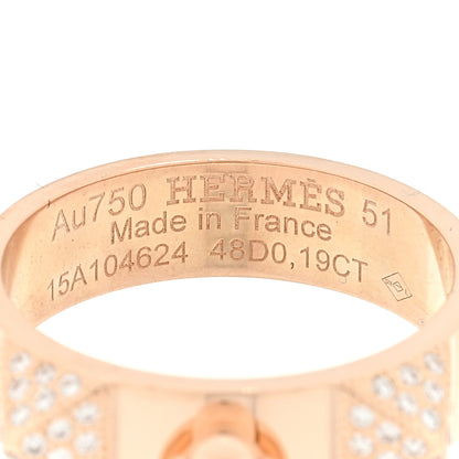 Hermes 18K Rose Gold Diamond PM Collier de Chien Ring 51 5.75 4 of 4
