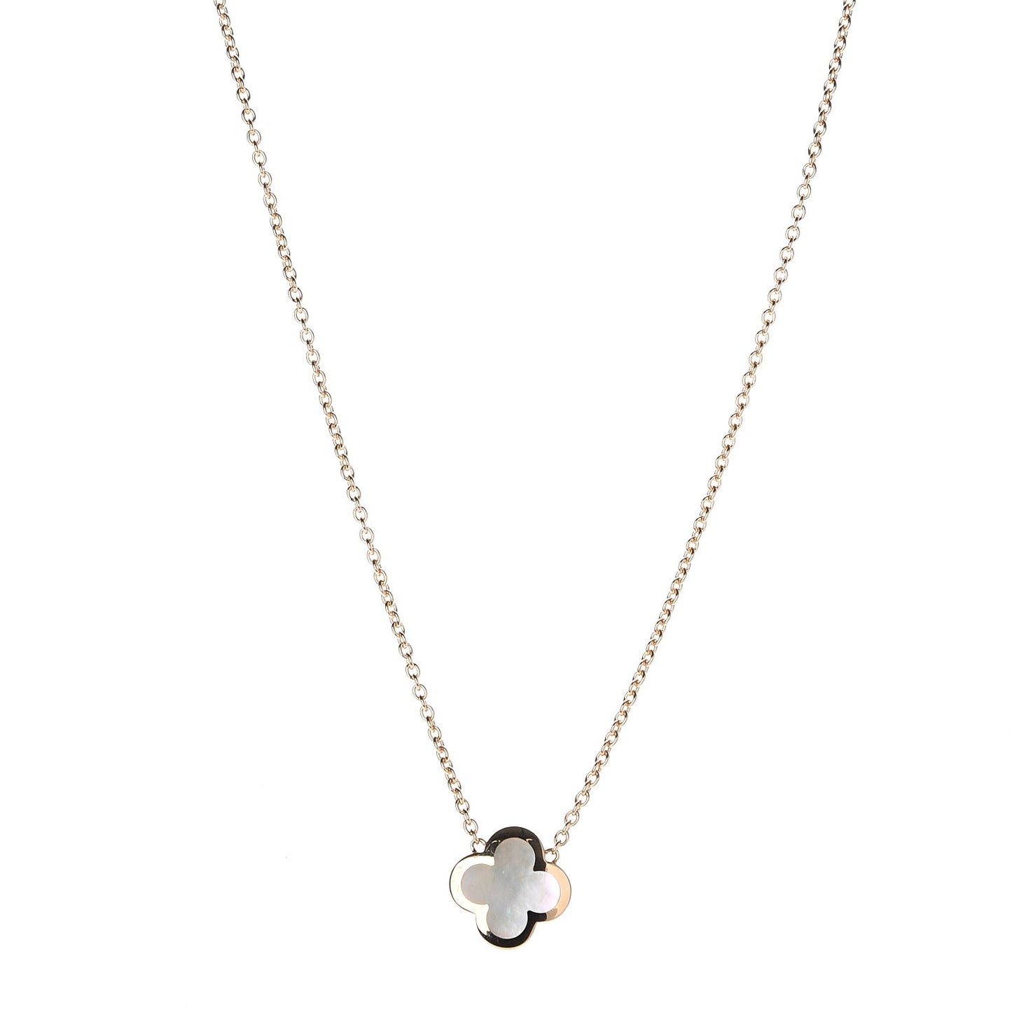 18K Yellow Gold Mother of Pearl Pure Alhambra Pendant Necklace