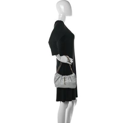 Saint Laurent Calfskin Pac Pac Ruched Hobo Winter White 2 of 11