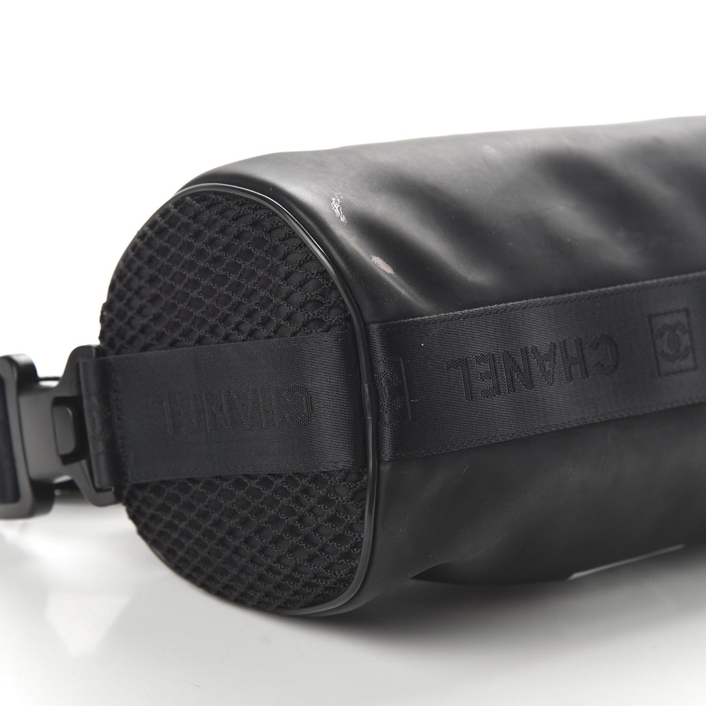 Rubber Nylon Mesh Small Sport Duffle Black