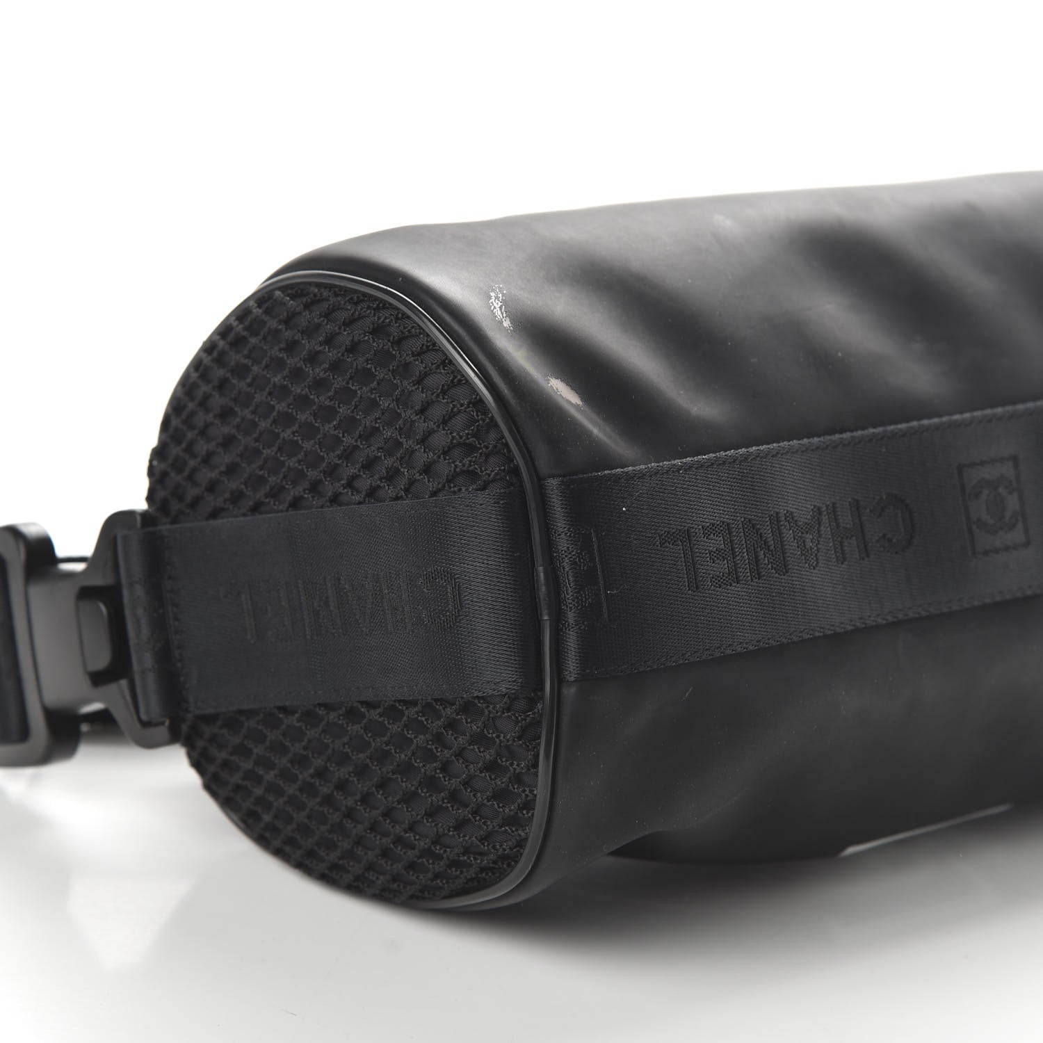 Chanel Rubber Nylon Mesh Small Sport Duffle Black 6 of 12
