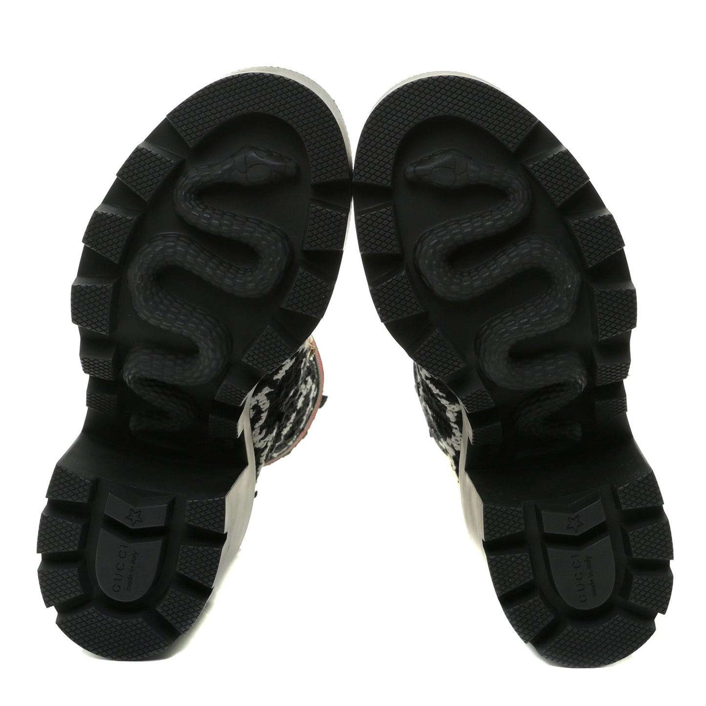 Tweed GG Monogram Lace Up Combat Ankle Boots 36 Black