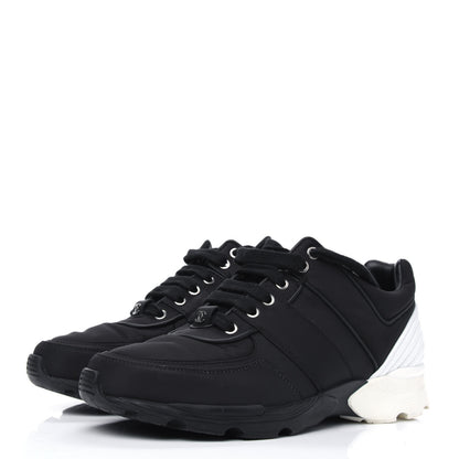 Chanel Calfskin CC Sneakers 39.5 Black White 3 of 9