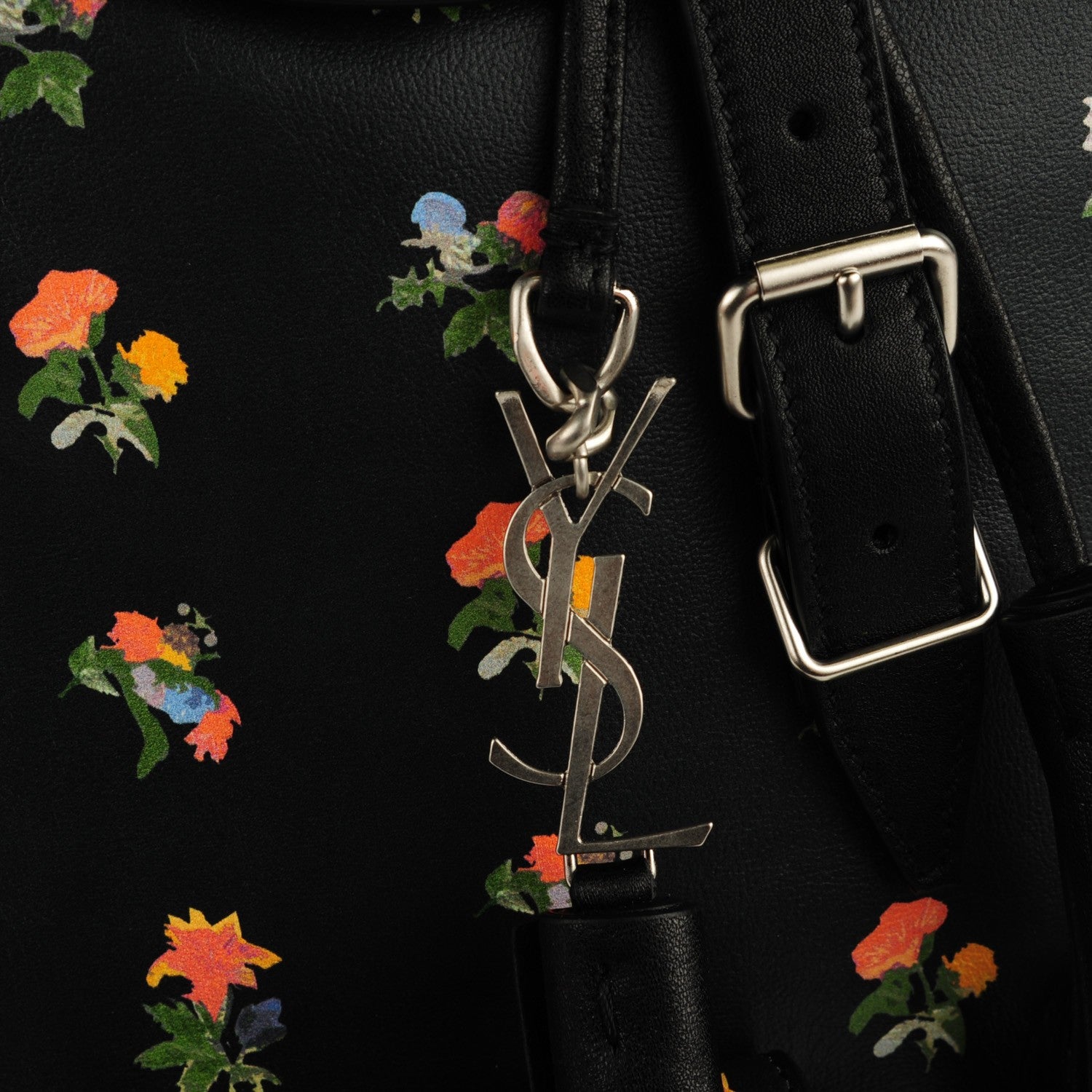 Saint Laurent Calfskin Prairie Flower Printed Festival Backpack Multicolor 7 of 11