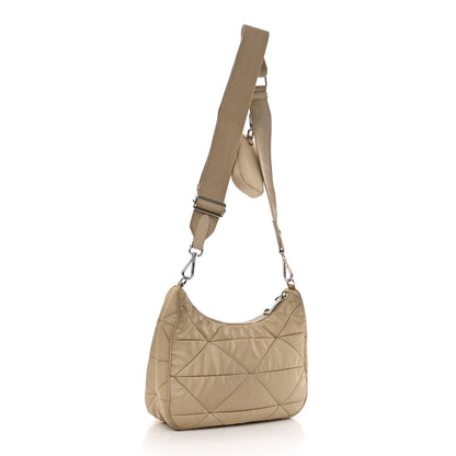 Prada Re-Nylon Triangle Quilted Padded Patchwork System Shoulder Bag Deserto 2 of 10