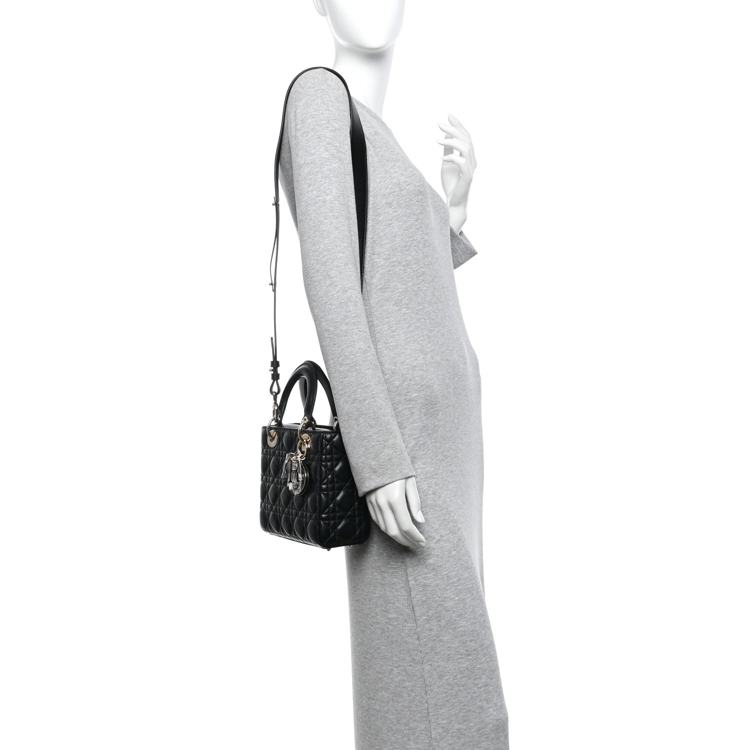Christian Dior Lambskin Cannage Small My ABCDior Lady Dior Black 2 of 10