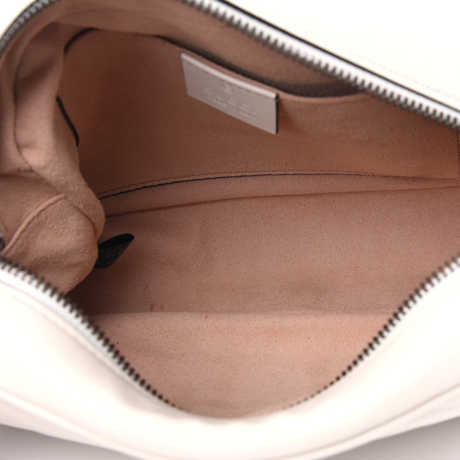 Gucci Calfskin Matelasse Small GG Marmont Chain Shoulder Bag White 4 of 5
