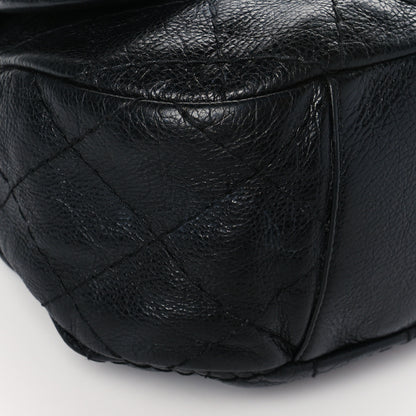 Chanel Glazed Calfskin Stitched XL On The Road Flap Black 8 of 9