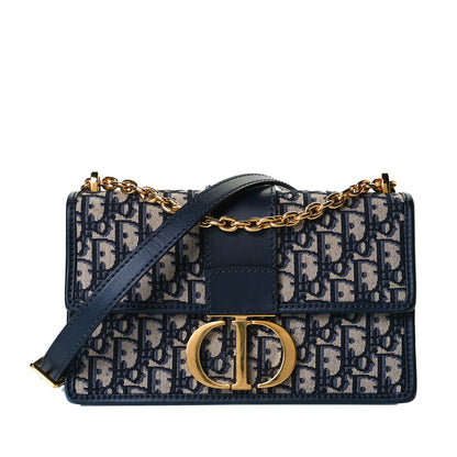 Christian Dior Oblique 30 Montaigne Chain Flap Bag Blue 1 of 7