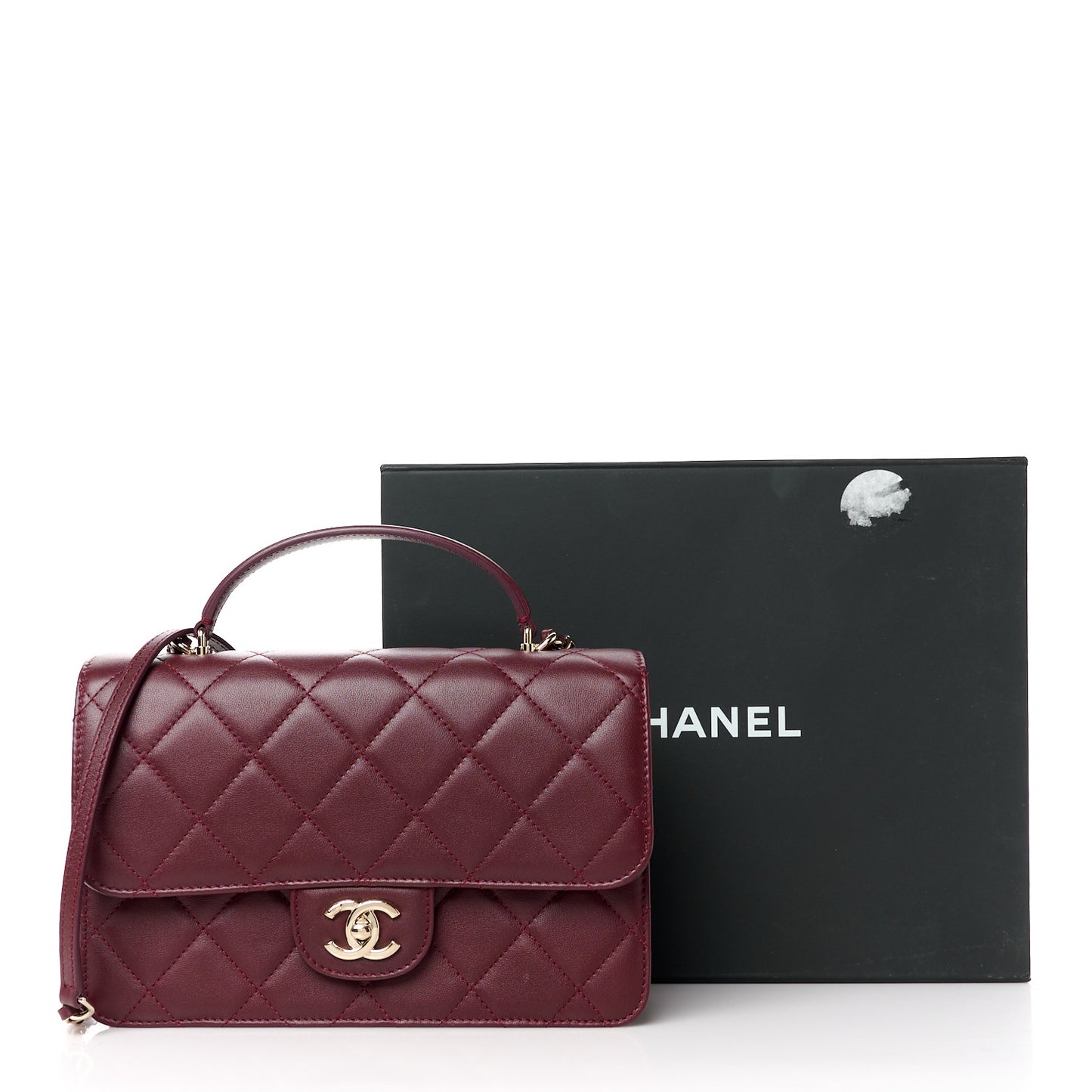 Calfskin Quilted Coco Lady Flap Burgundy