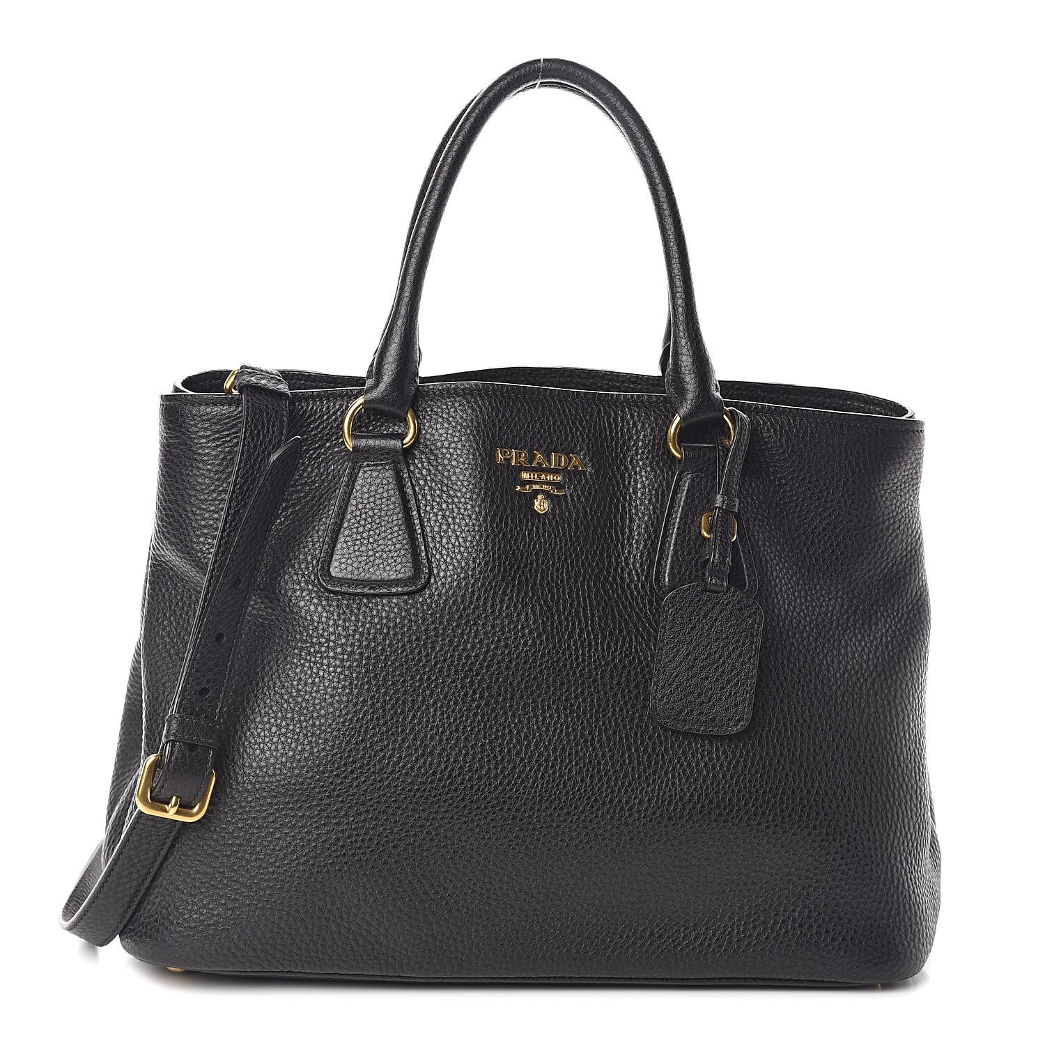 Prada Vitello Daino Tote Black 1 of 9