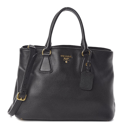 Prada Vitello Daino Tote Black 1 of 9