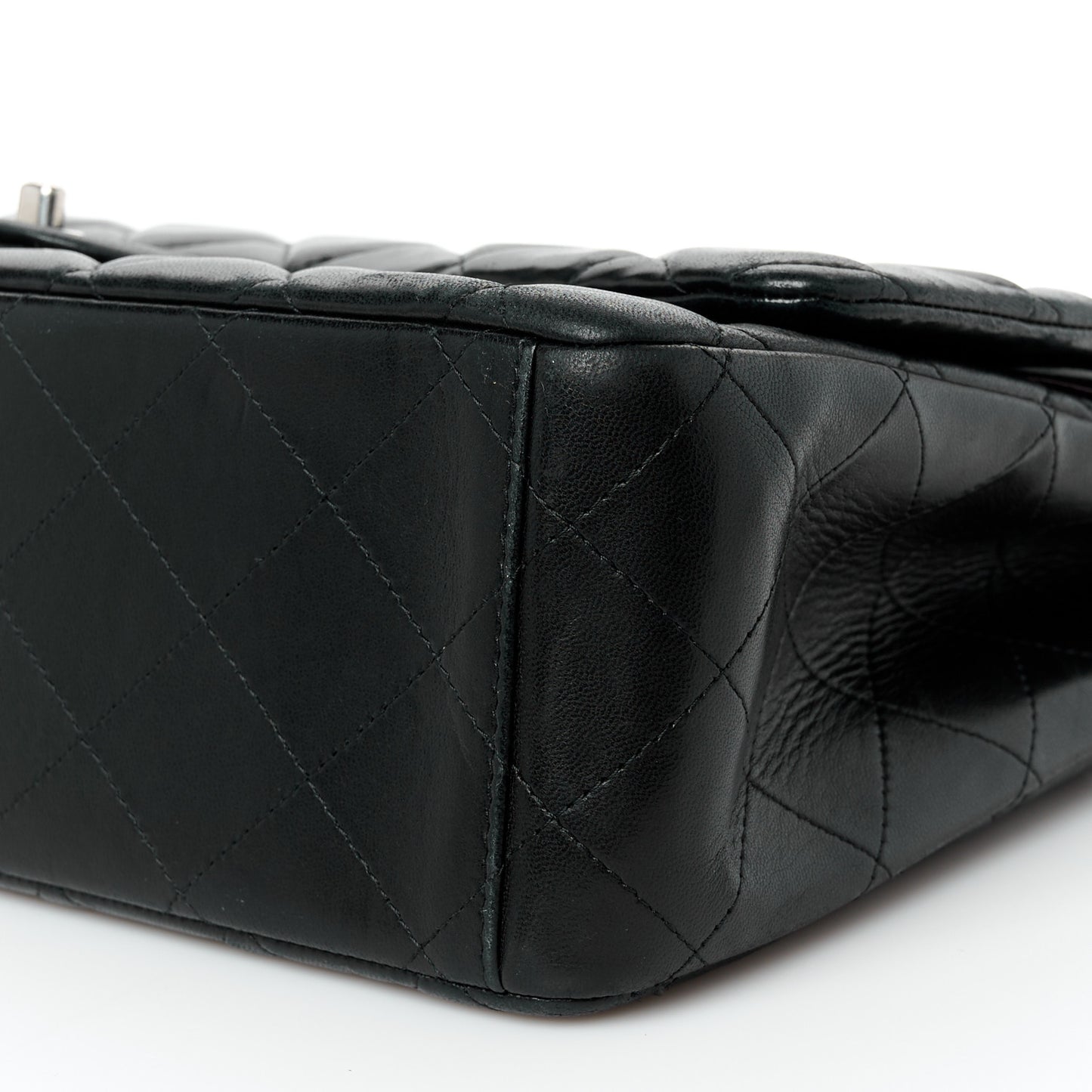 Lambskin Quilted Maxi Double Flap Black