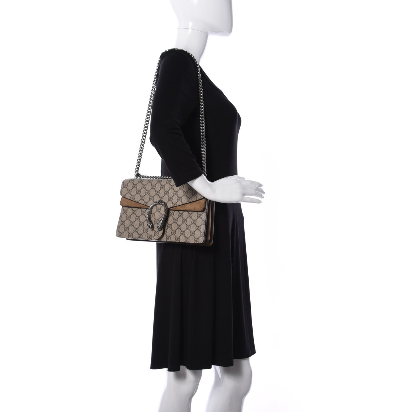 GG Supreme Monogram Small Dionysus Shoulder Bag Taupe