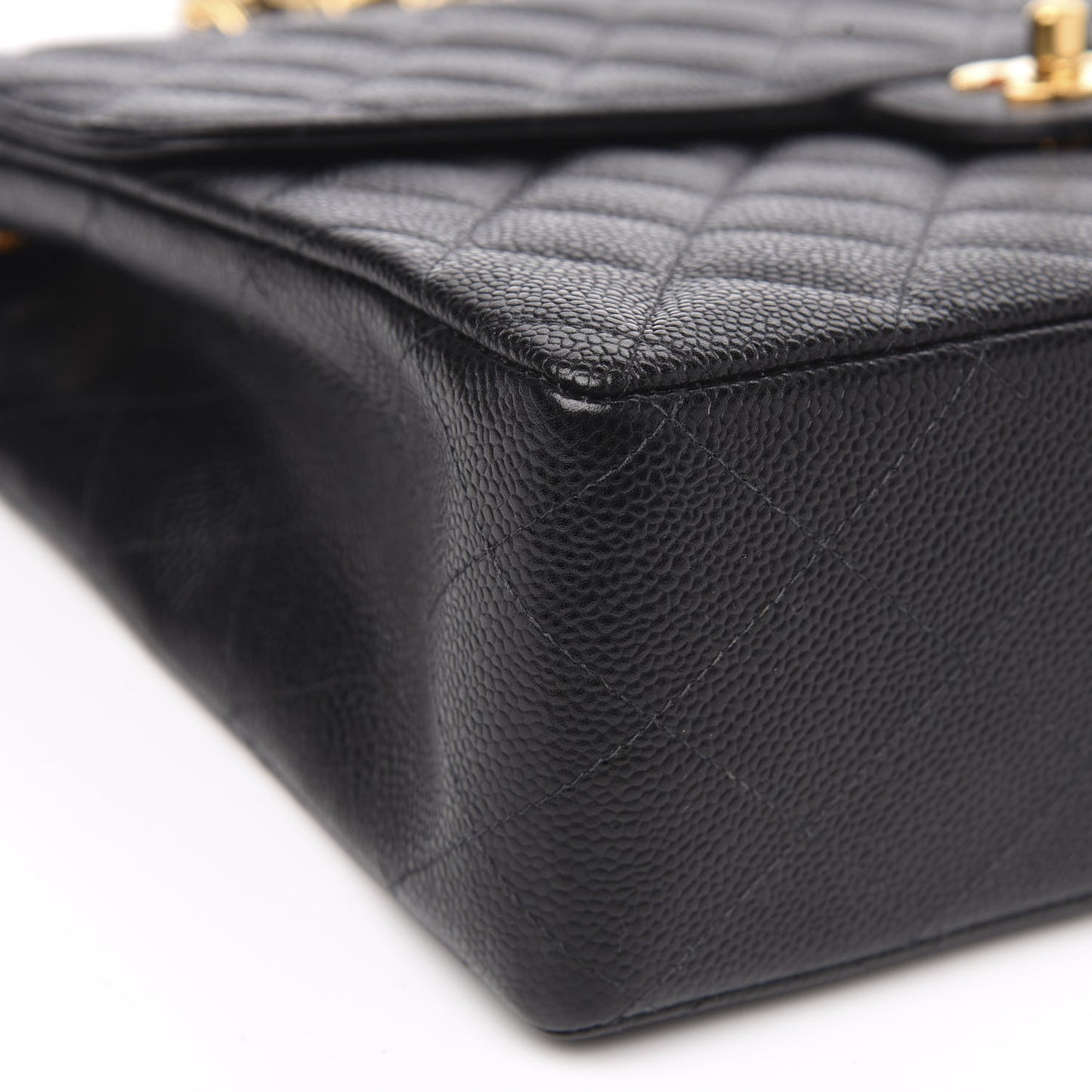 Caviar Quilted Jumbo Single Flap Black