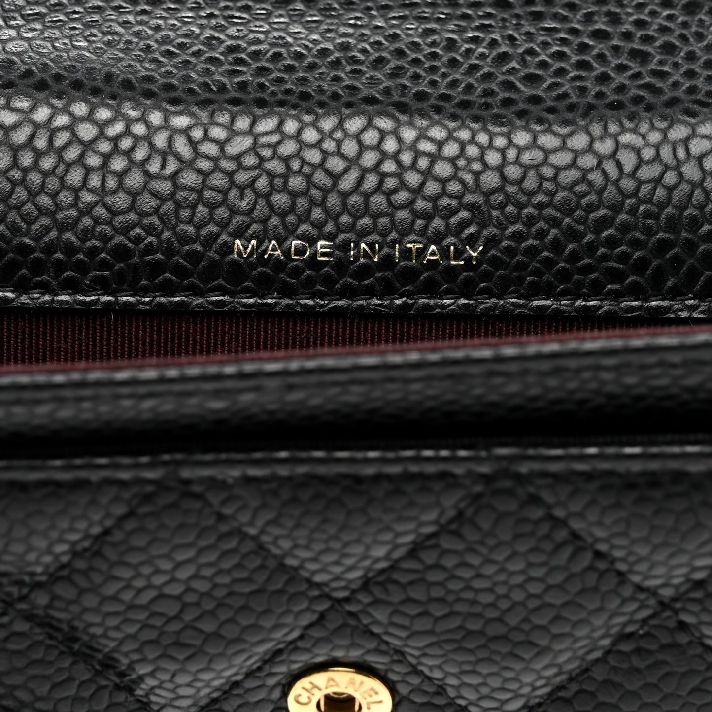 Caviar Quilted Flap Card Holder Wallet Black