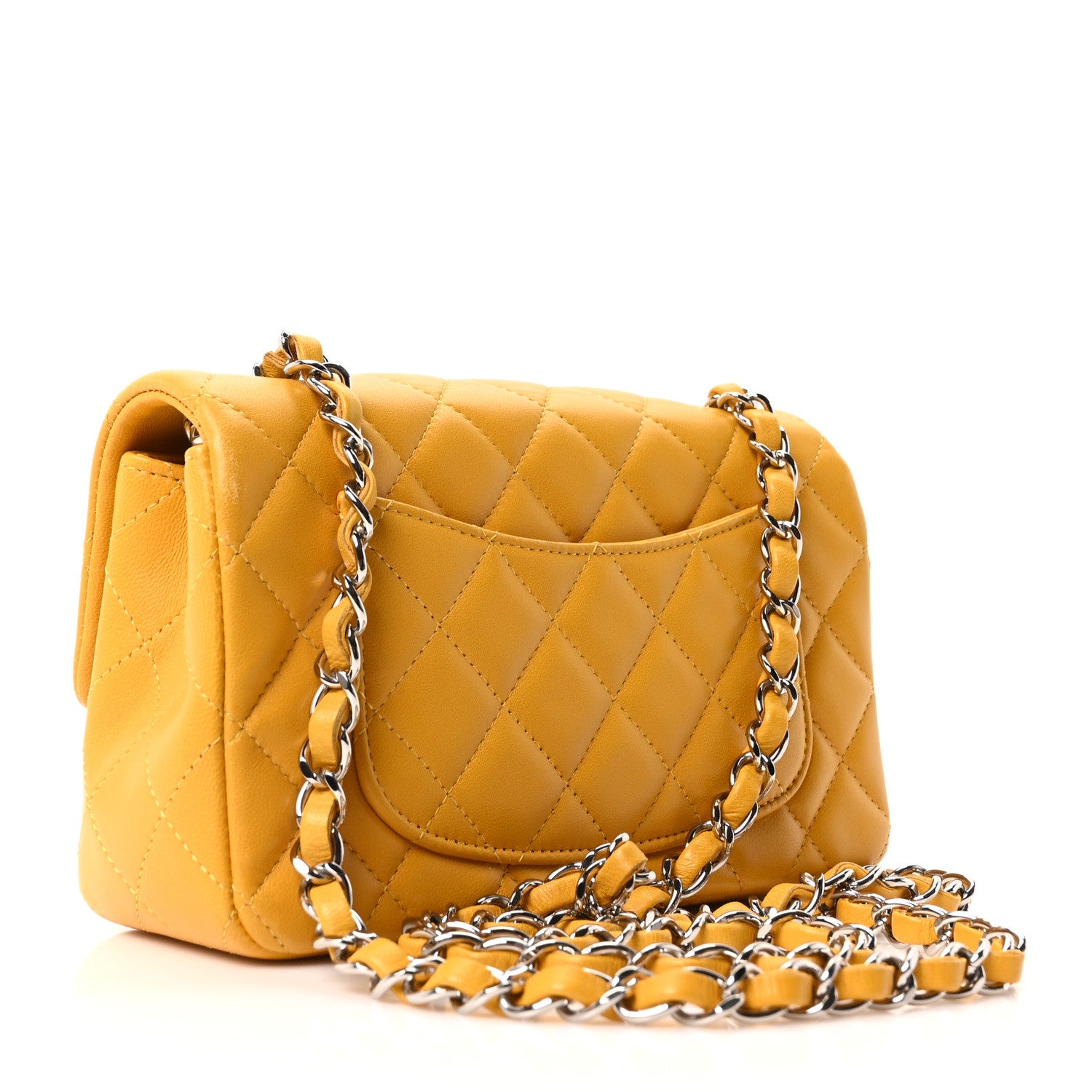 Chanel Lambskin Quilted Mini Rectangular Flap Yellow 3 of 10