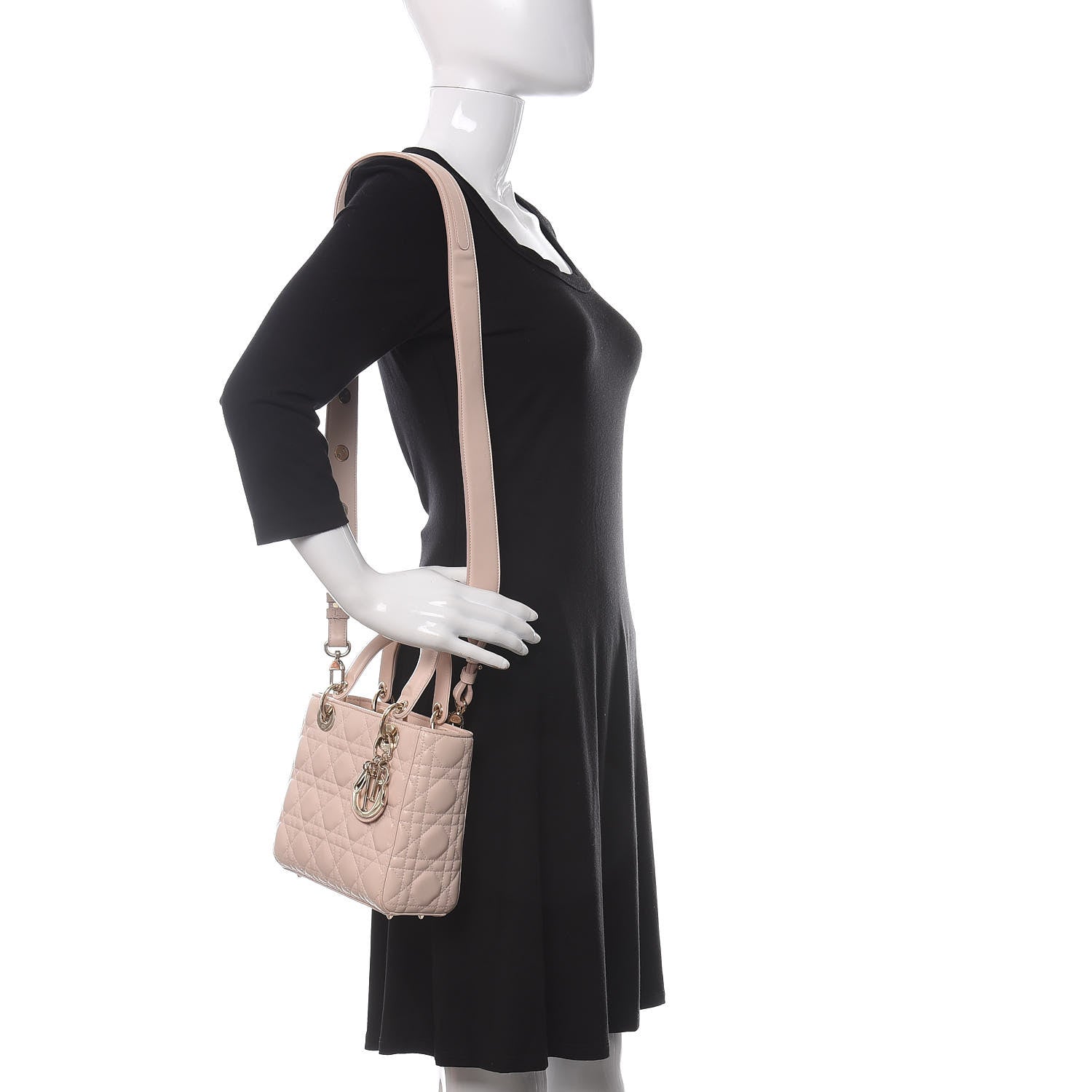 Christian Dior Lambskin Cannage Small Lucky Badges My Lady Dior Pink 2 of 11