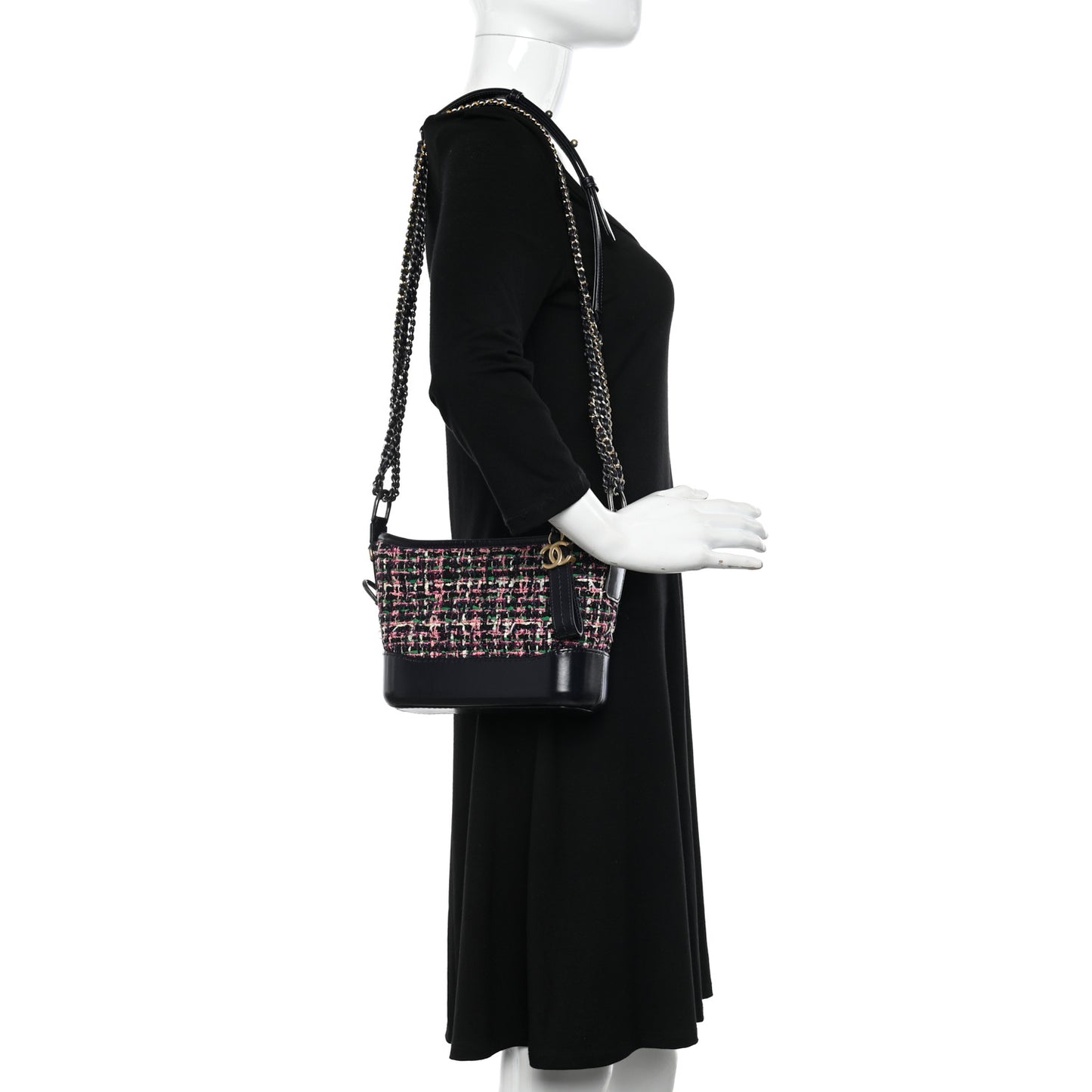 Tweed Calfskin Small Gabrielle Hobo Multi
