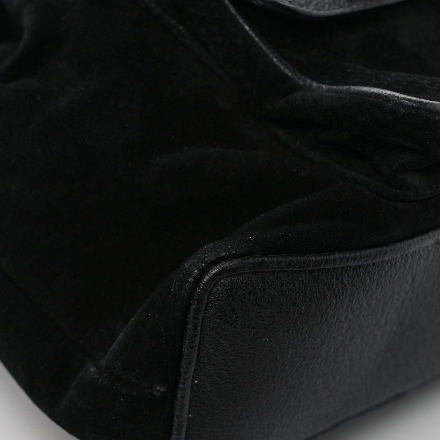 Gucci Calfskin Suede Bamboo Backpack Black 10 of 11