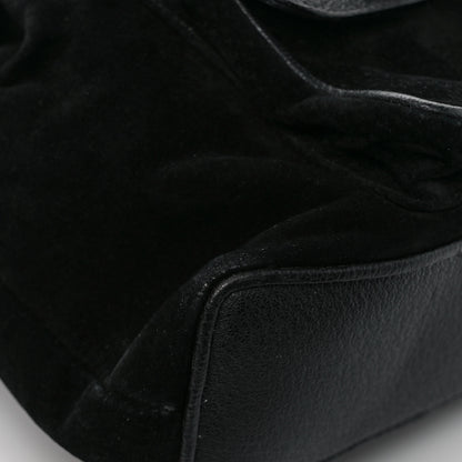 Gucci Calfskin Suede Bamboo Backpack Black 10 of 11