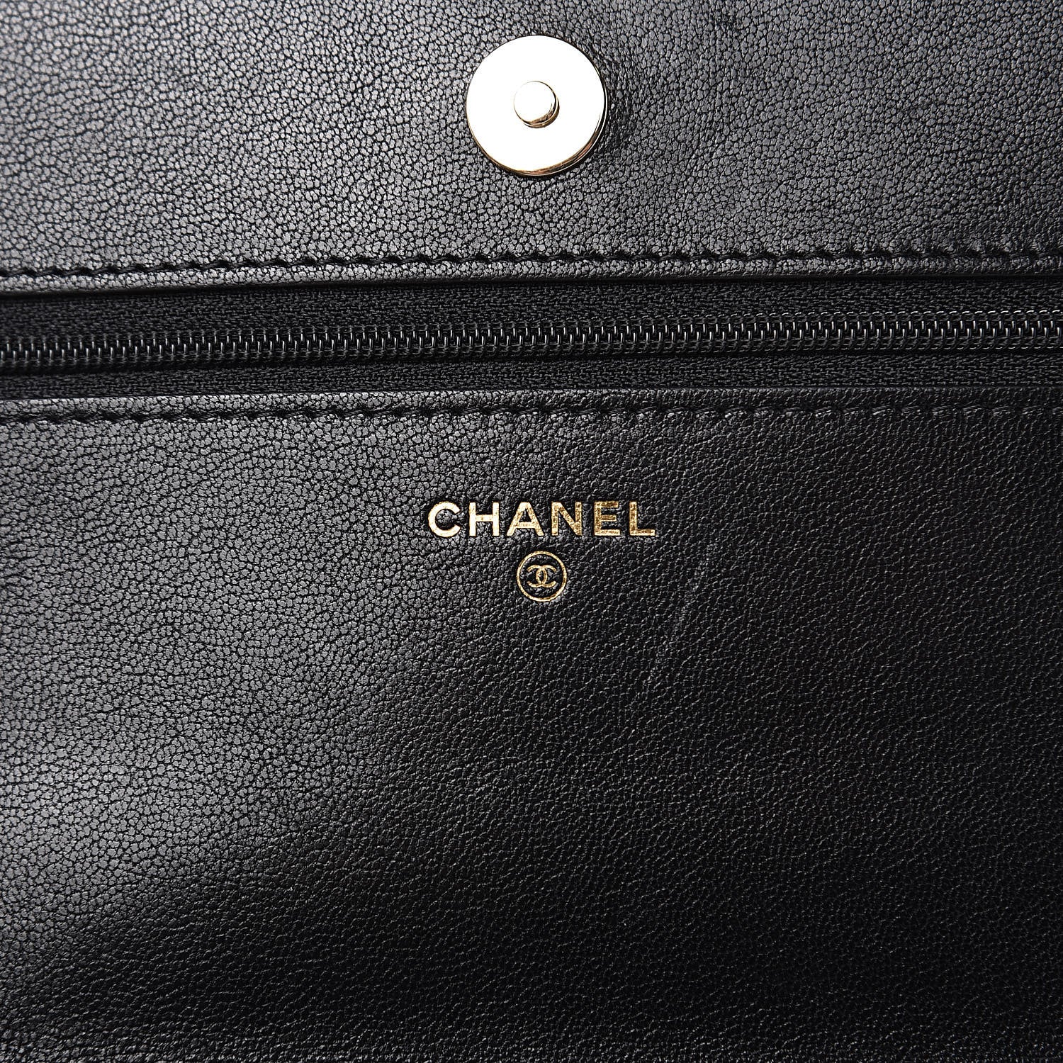 Chanel Caviar Sheepskin Chevron Quilted Vintage Mademoiselle Wallet On Chain WOC Black 6 of 11