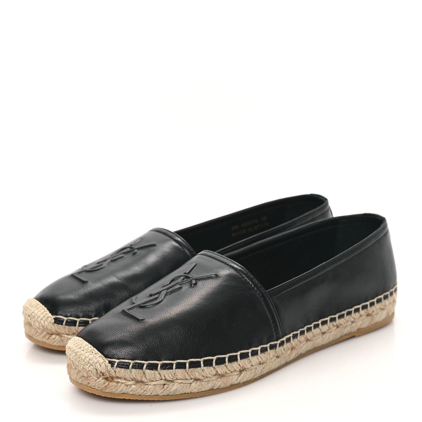 Lambskin Monogram Espadrilles 38 Black